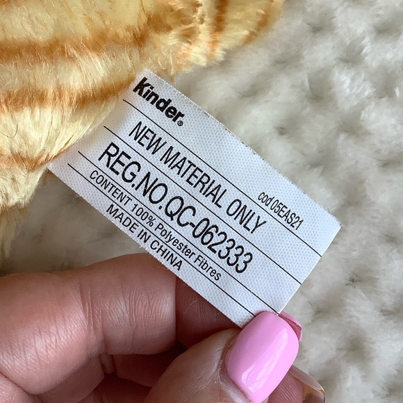 Kinder Surprise Plush Orange Striped Cat Stuffed Animal Toy w Red Collar - Picture 7 of 8